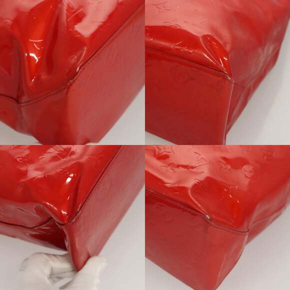 LOUIS VUITTON Monogram Vernis Reade MM Hand Bag Red Rouge M91086 - Picture 10 of 12